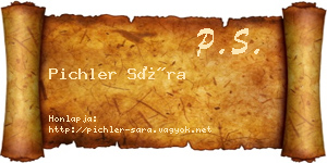 Pichler Sára névjegykártya